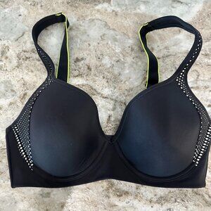 Maidenform wired Sports Bra 34DD NEW Black Neon Green